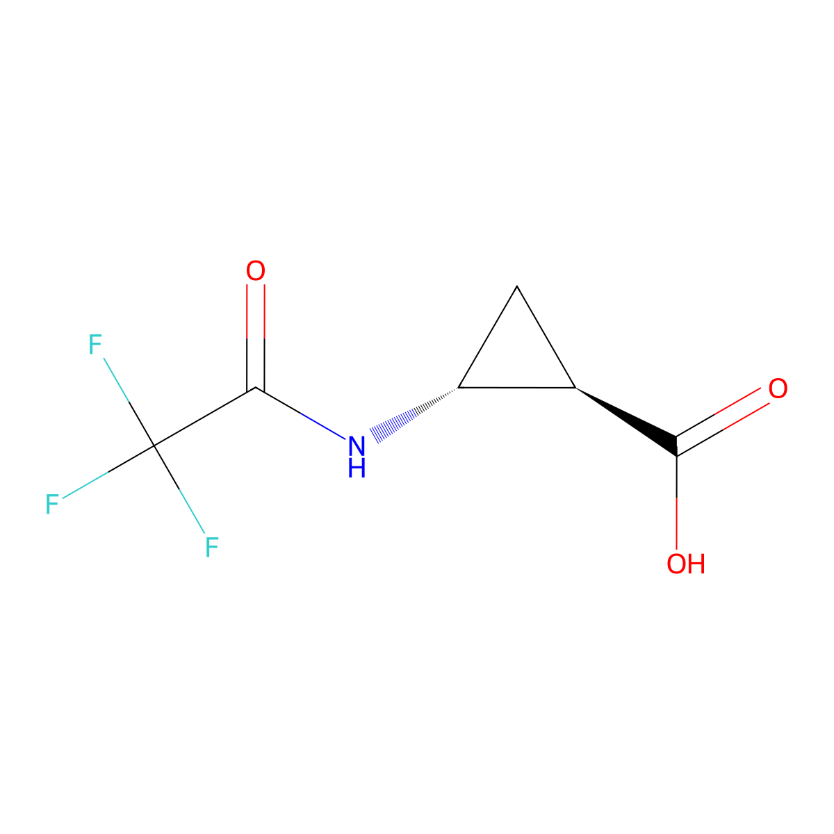 rac-(1R,2R)-2-(trifluoroacetamido)cyclopropane-1-carboxylic acid molecular structure, CAS 1903777-49-0