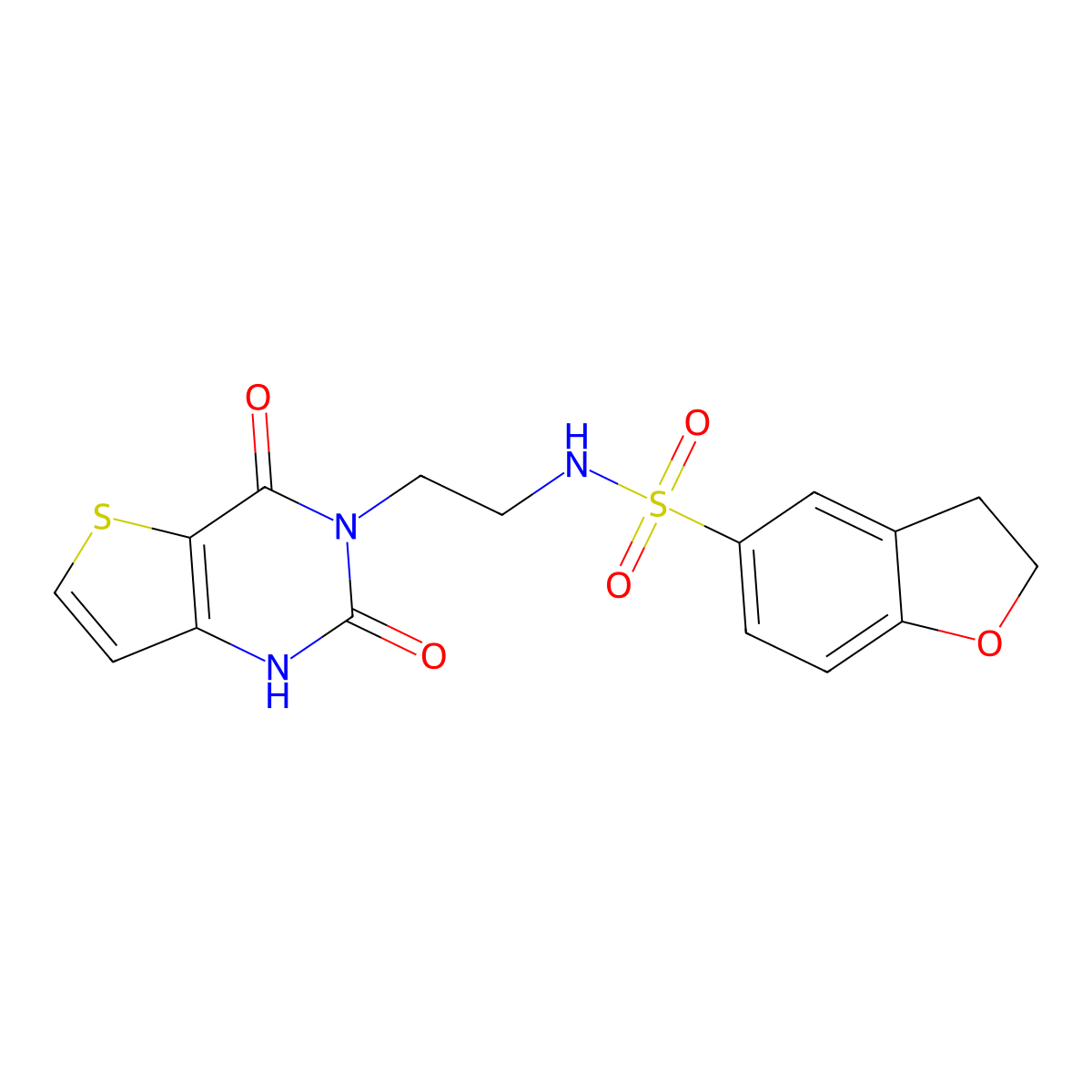 N-(2-(2,4-dioxo-1,2-dihydrothieno[3,2-d]pyrimidin-3(4H)-yl)ethyl)-2,3-dihydrobenzofuran-5-sulfonamide molecular structure, CAS 1903780-68-6