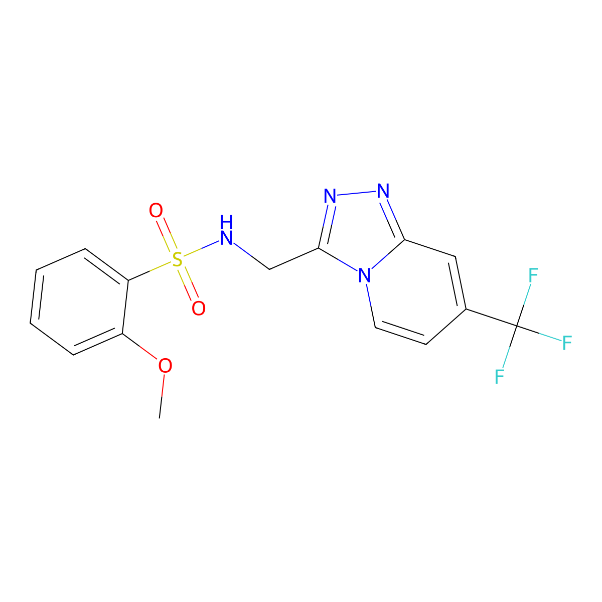 2-methoxy-N-((7-(trifluoromethyl)-[1,2,4]triazolo[4,3-a]pyridin-3-yl)methyl)benzenesulfonamide molecular structure, CAS 1903780-84-6
