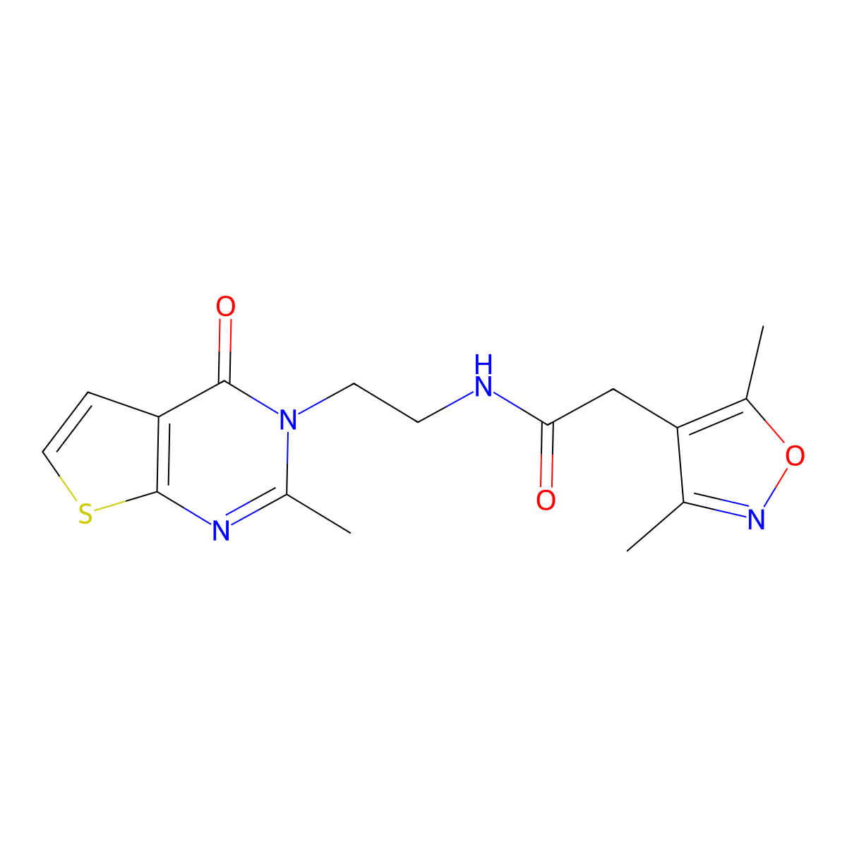 2-(3,5-dimethylisoxazol-4-yl)-N-(2-(2-methyl-4-oxothieno[2,3-d]pyrimidin-3(4H)-yl)ethyl)acetamide molecular structure, CAS 1903780-98-2