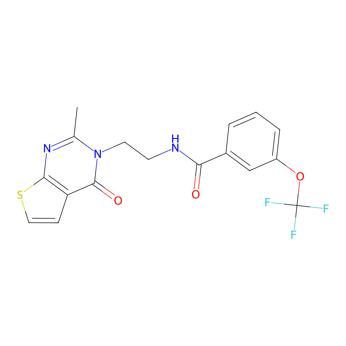 N-(2-(2-methyl-4-oxothieno[2,3-d]pyrimidin-3(4H)-yl)ethyl)-3-(trifluoromethoxy)benzamide molecular structure, CAS 1903781-17-8