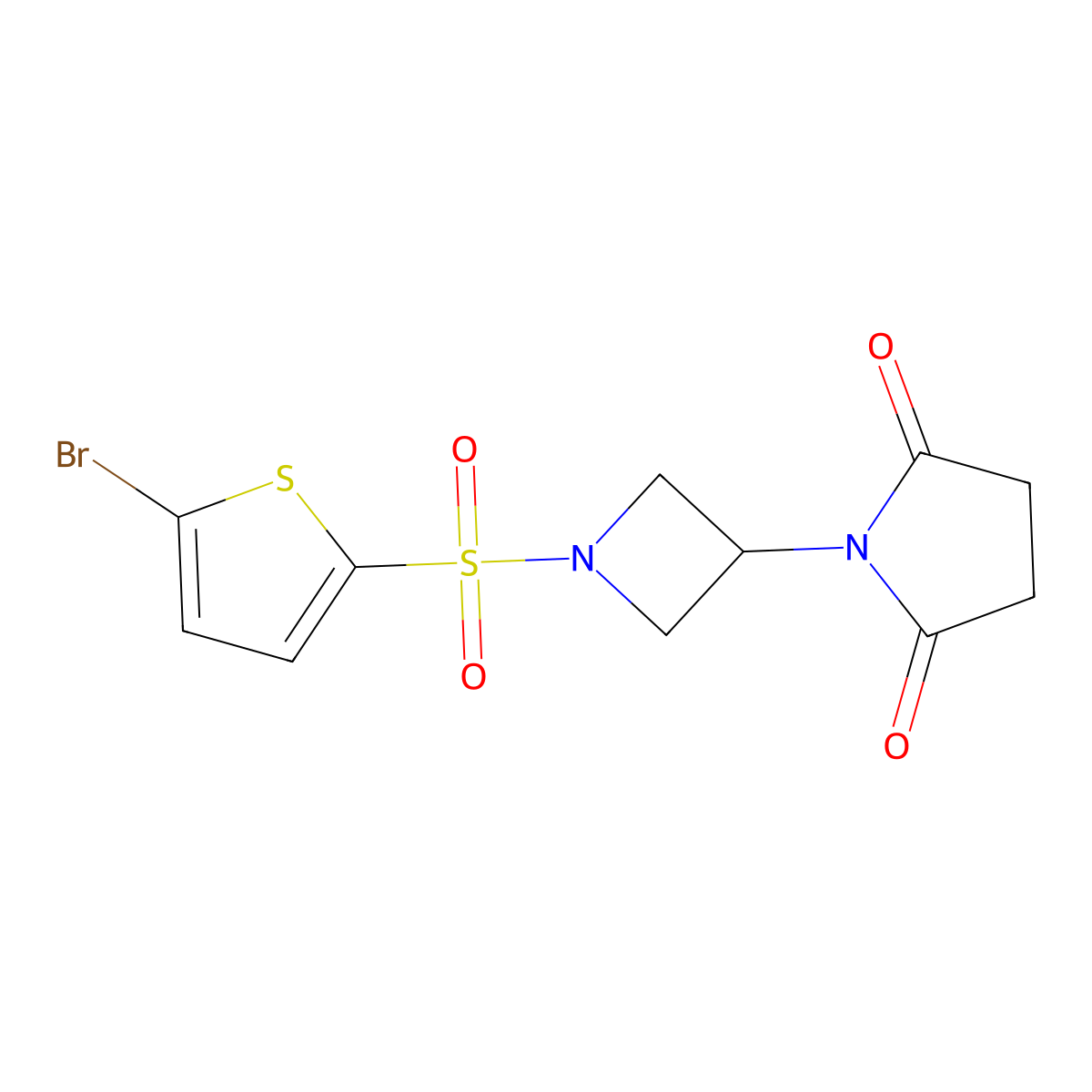 1-{1-[(5-Bromothiophen-2-yl)sulfonyl]azetidin-3-yl}pyrrolidine-2,5-dione molecular structure, CAS 1903781-53-2