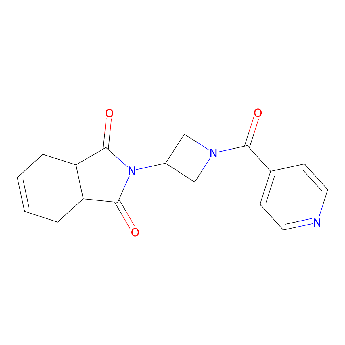 2-(1-isonicotinoylazetidin-3-yl)-3a,4,7,7a-tetrahydro-1H-isoindole-1,3(2H)-dione molecular structure, CAS 1903781-86-1