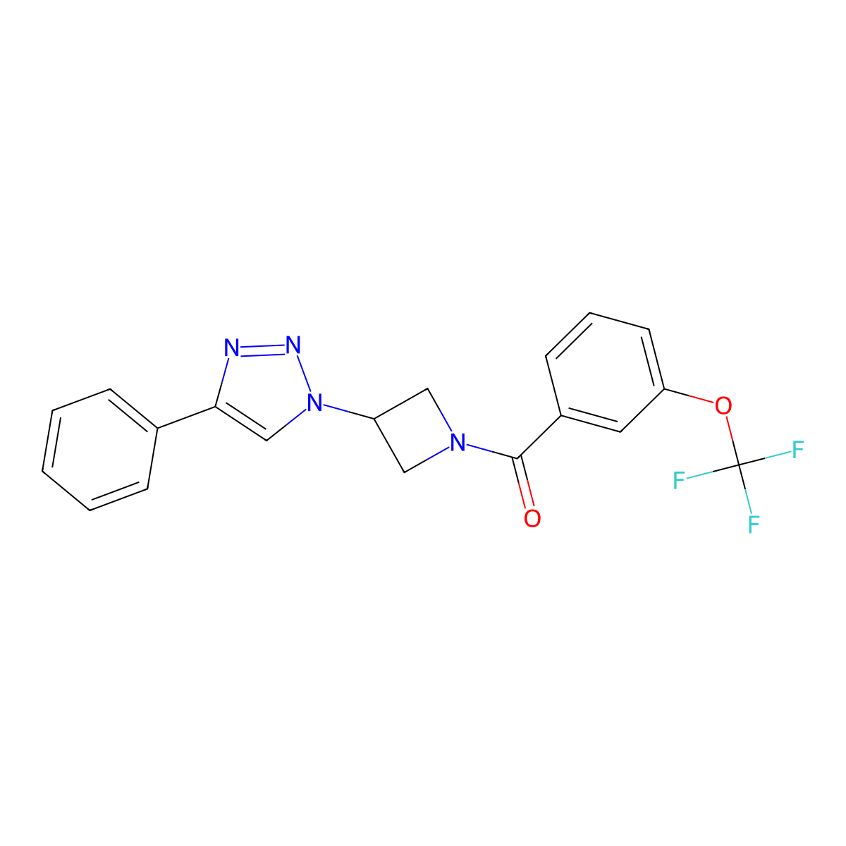 (3-(4-phenyl-1H-1,2,3-triazol-1-yl)azetidin-1-yl)(3-(trifluoromethoxy)phenyl)methanone molecular structure, CAS 1903784-37-1