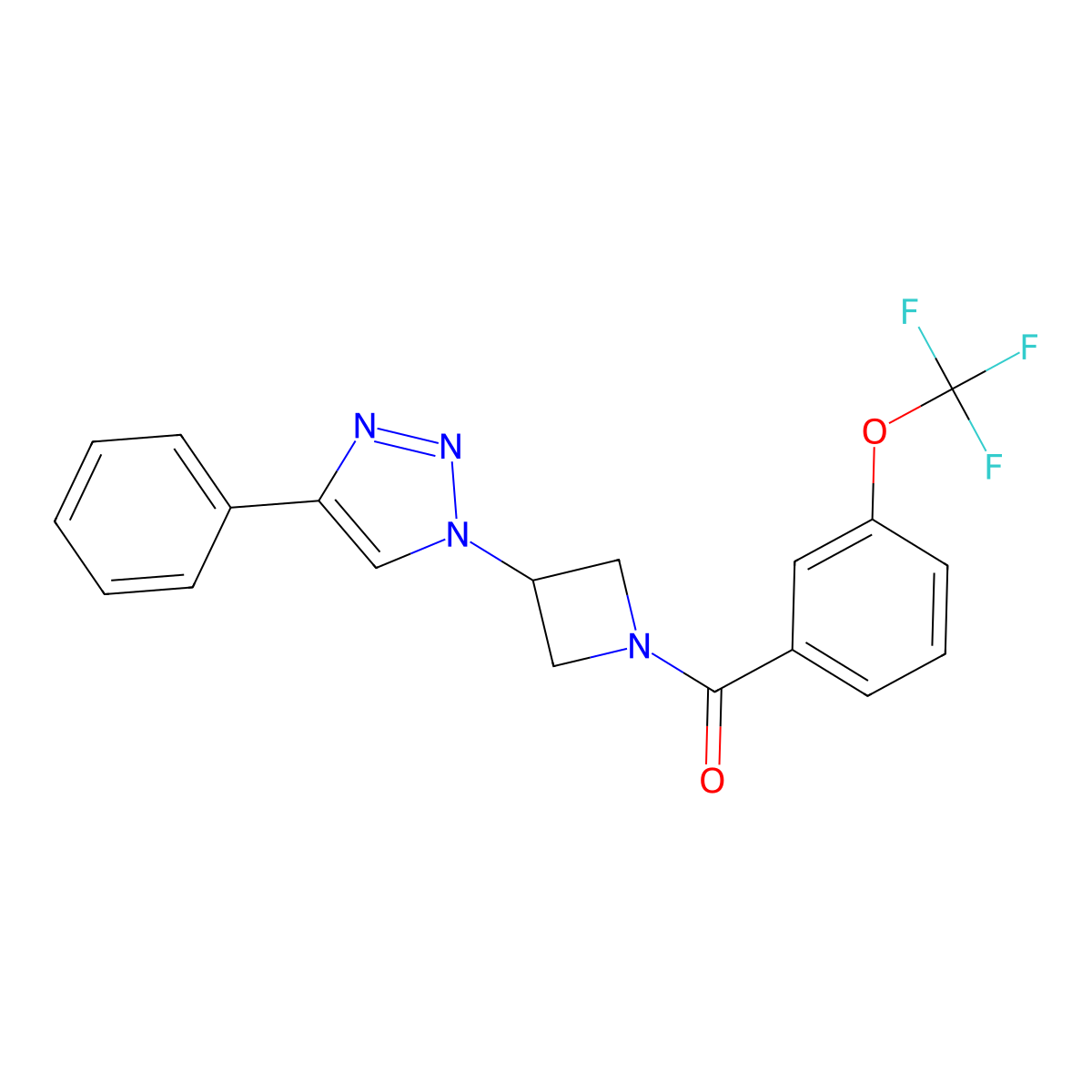 (3-(4-phenyl-1H-1,2,3-triazol-1-yl)azetidin-1-yl)(3-(trifluoromethoxy)phenyl)methanone molecular structure, CAS 1903784-37-1