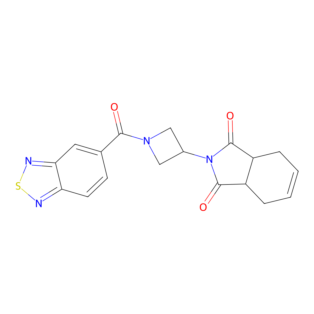 2-(1-(benzo[c][1,2,5]thiadiazole-5-carbonyl)azetidin-3-yl)-3a,4,7,7a-tetrahydro-1H-isoindole-1,3(2H)-dione molecular structure, CAS 1903784-39-3