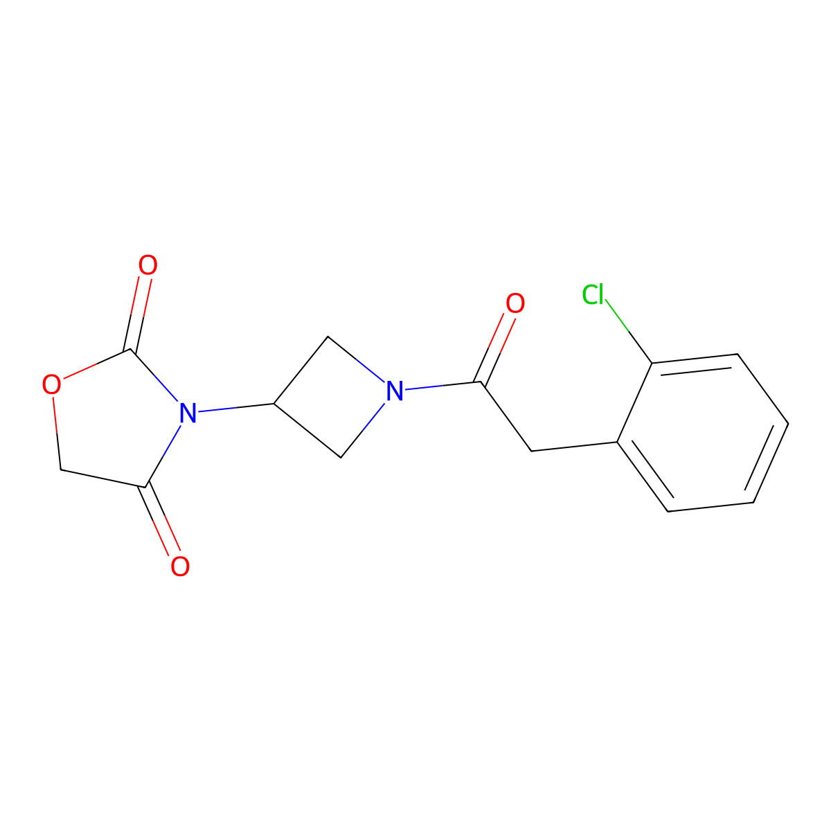 3-(1-(2-(2-Chlorophenyl)acetyl)azetidin-3-yl)oxazolidine-2,4-dione molecular structure, CAS 1903785-97-6