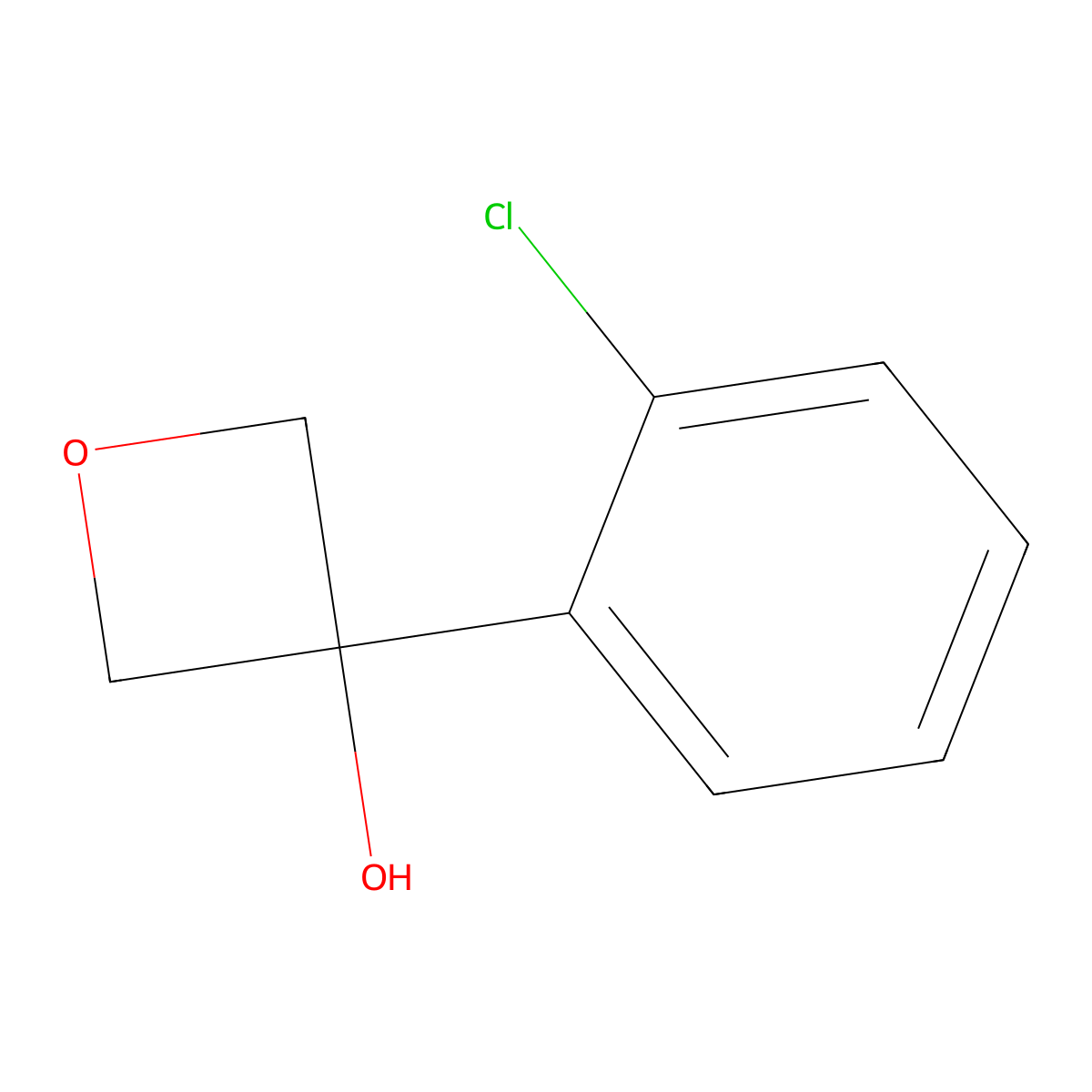 3-(2-Chlorophenyl)-3-oxetanol molecular structure, CAS 1903789-21-8