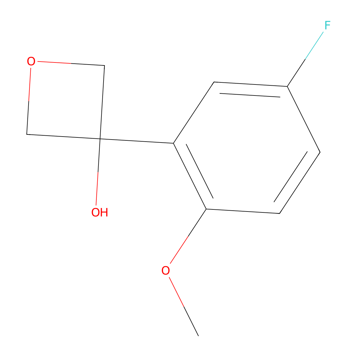 3-(5-Fluoro-2-methoxyphenyl)-3-oxetanol molecular structure, CAS 1903789-38-7