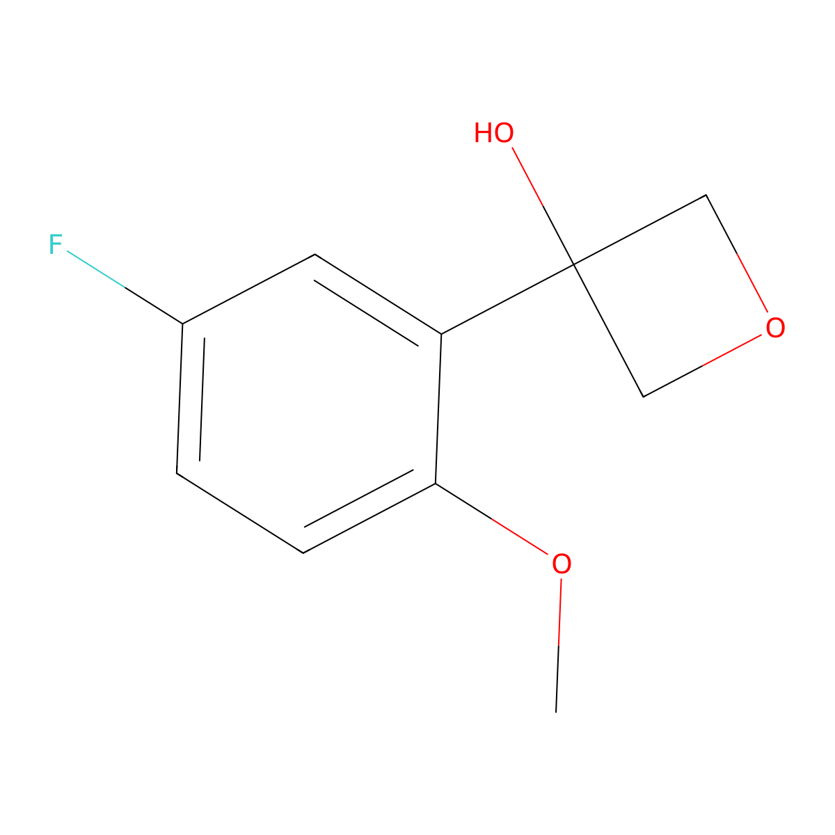 3-(5-Fluoro-2-methoxyphenyl)-3-oxetanol molecular structure, CAS 1903789-38-7