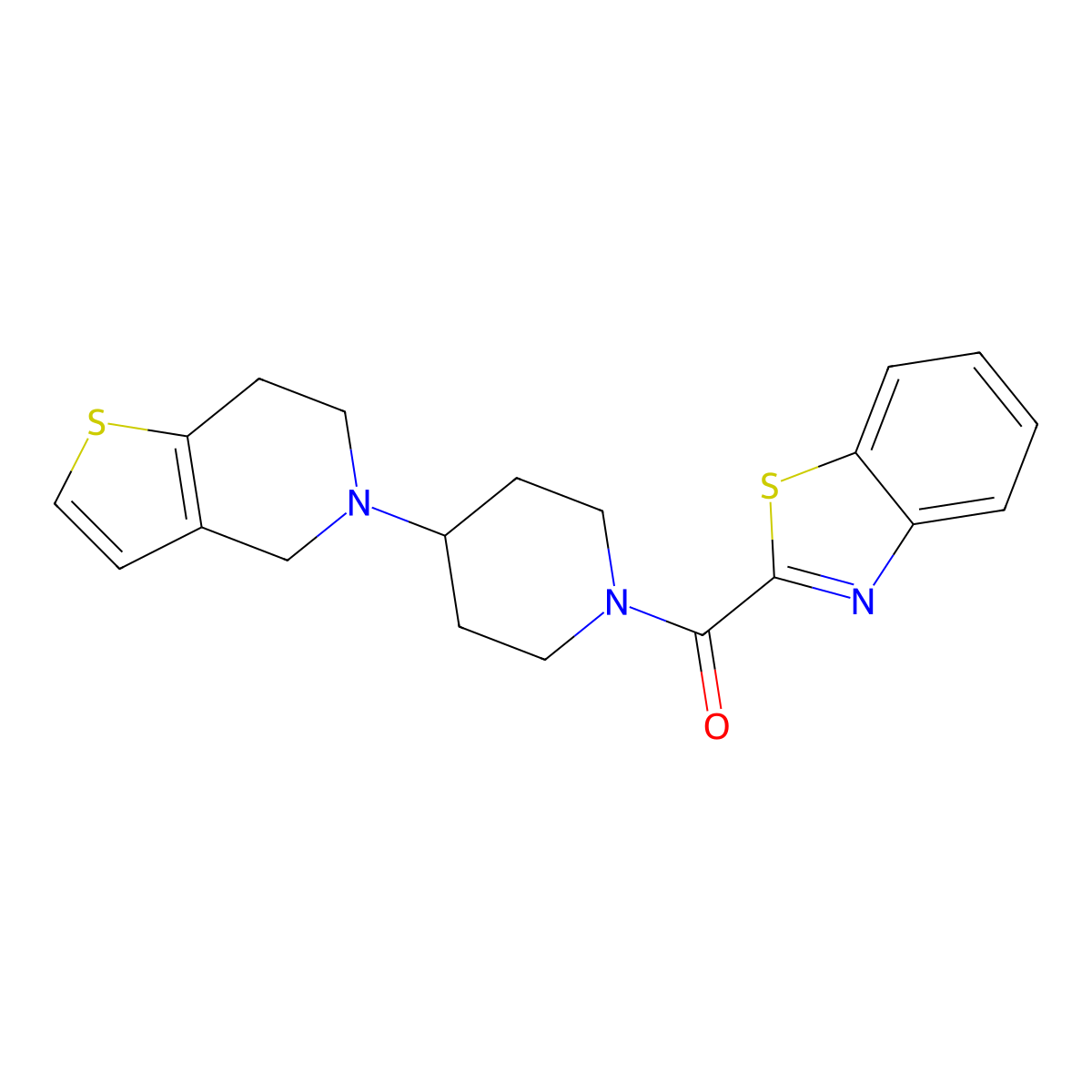 benzo[d]thiazol-2-yl(4-(6,7-dihydrothieno[3,2-c]pyridin-5(4H)-yl)piperidin-1-yl)methanone molecular structure, CAS 1903794-11-5