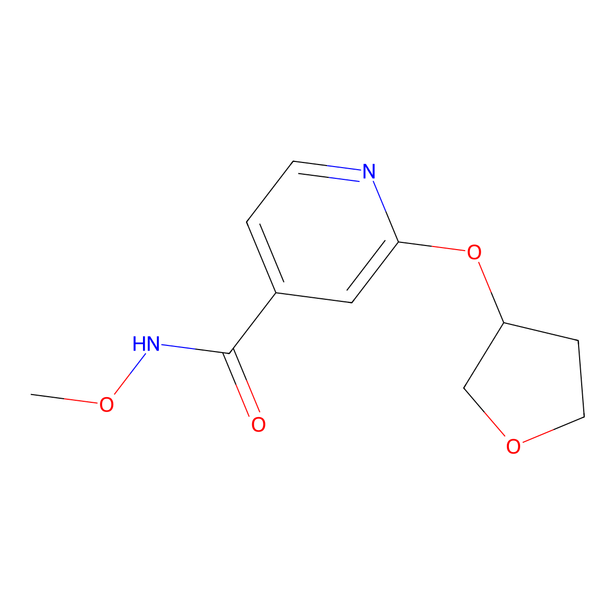 N-methoxy-2-((tetrahydrofuran-3-yl)oxy)isonicotinamide molecular structure, CAS 1903794-27-3