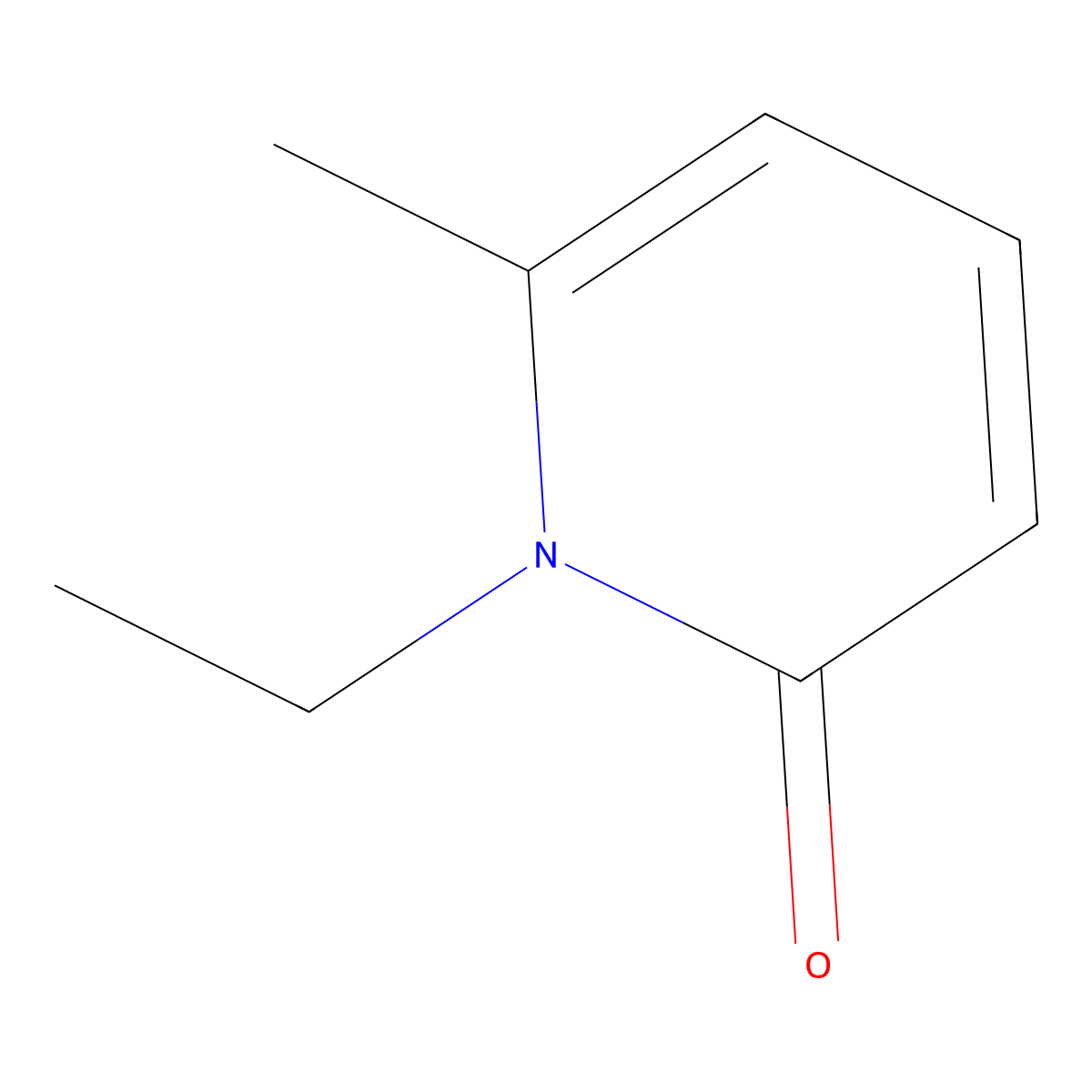 2(1H)-Pyridone, 1-ethyl-6-methyl- molecular structure, CAS 19038-36-9