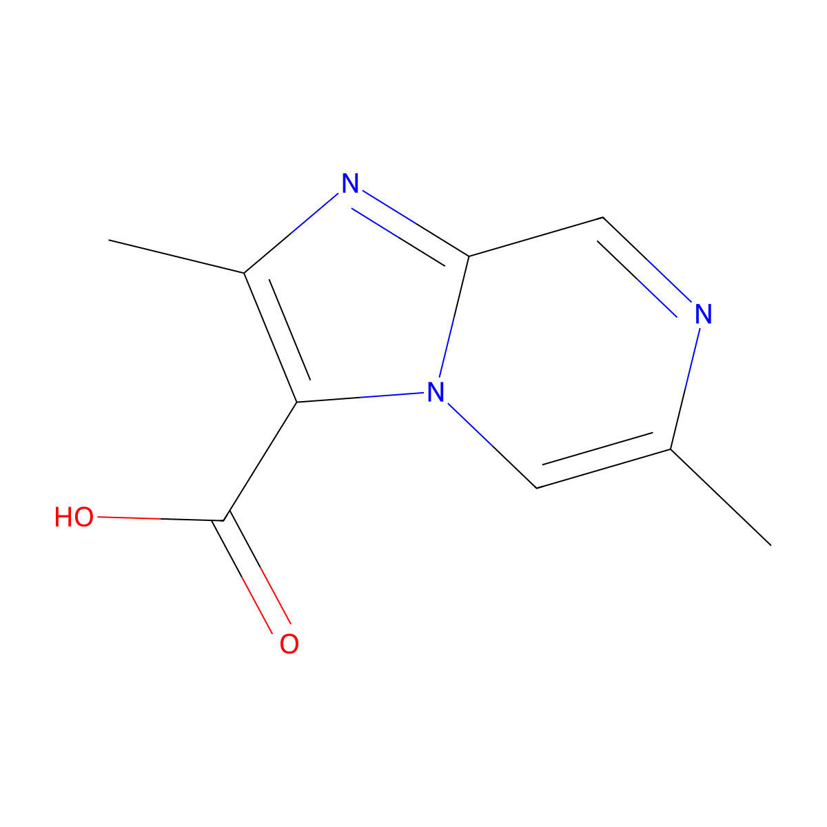 2,6-Dimethylimidazo[1,2-a]pyrazine-3-carboxylic acid molecular structure, CAS 190381-50-1