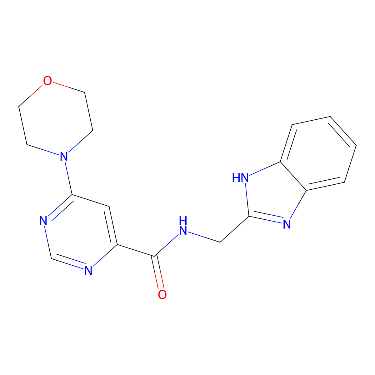 N-((1H-benzo[d]imidazol-2-yl)methyl)-6-morpholinopyrimidine-4-carboxamide molecular structure, CAS 1903821-50-0