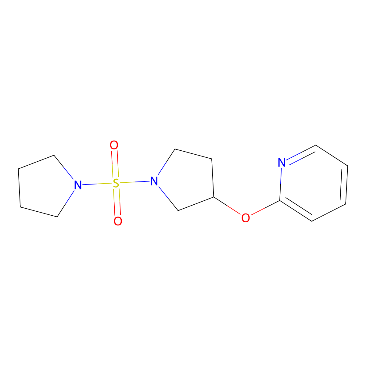 2-((1-(Pyrrolidin-1-ylsulfonyl)pyrrolidin-3-yl)oxy)pyridine molecular structure, CAS 1903821-55-5
