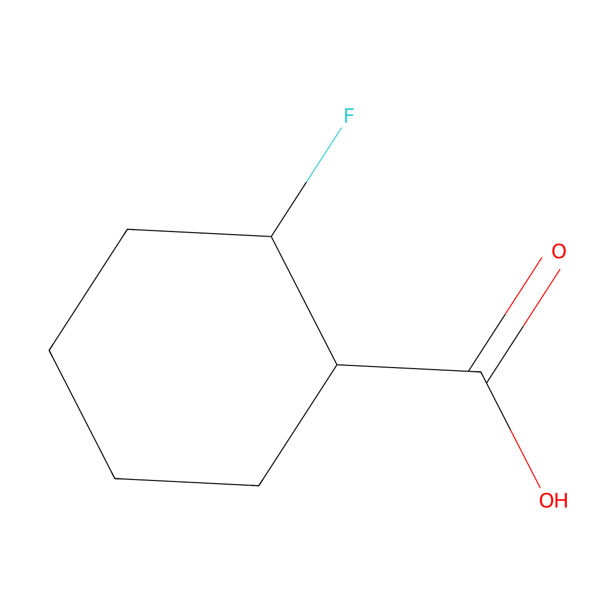 rac-(1R,2R)-2-fluorocyclohexane-1-carboxylic acid molecular structure, CAS 1903826-26-5