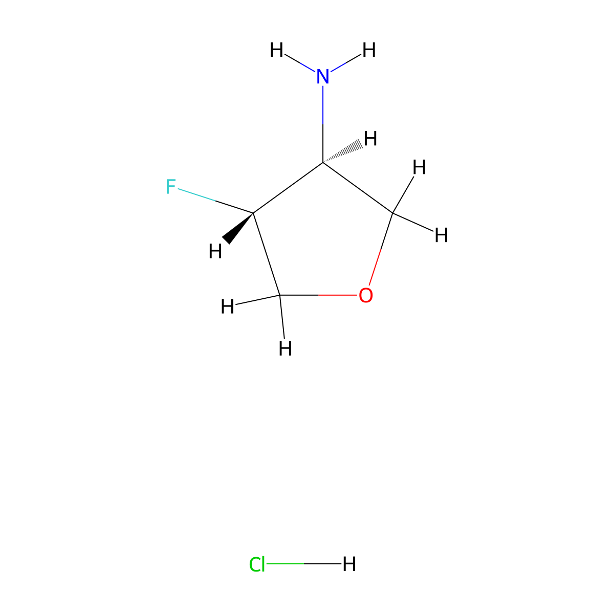 trans-4-Fluorotetrahydrofuran-3-amine hydrochloride molecular structure, CAS 1903830-44-3