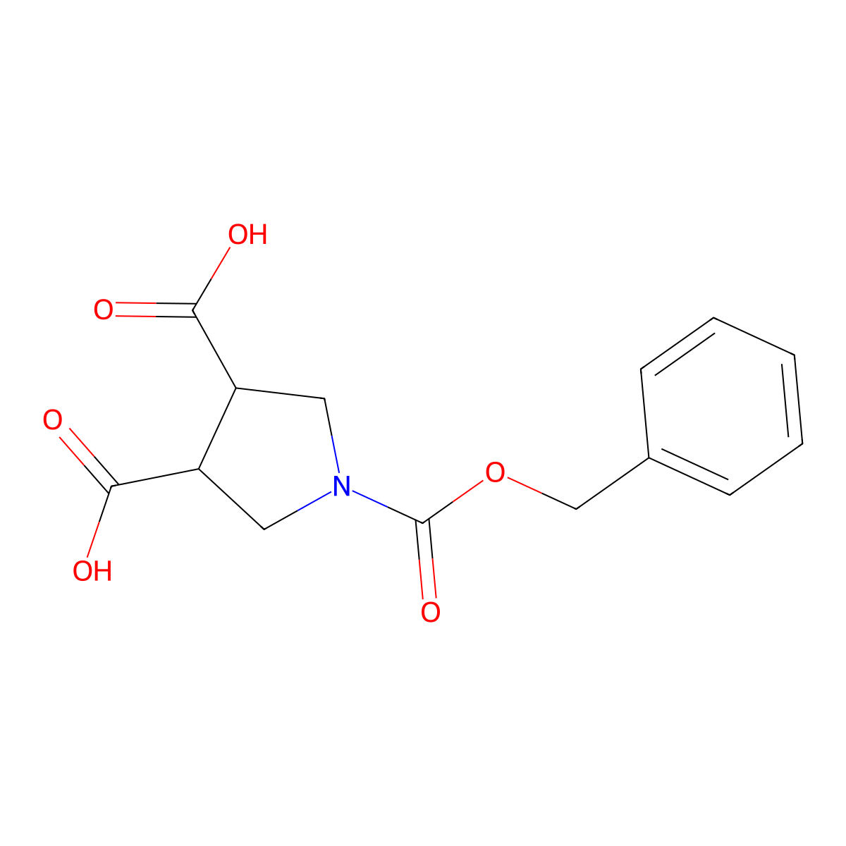 rac-(3R,4R)-1-[(benzyloxy)carbonyl]pyrrolidine-3,4-dicarboxylic acid molecular structure, CAS 1903832-26-7