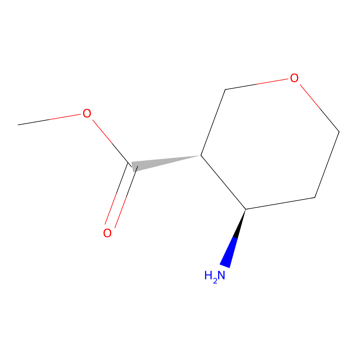 Methyl (3S,4R)-4-aminotetrahydro-2H-pyran-3-carboxylate molecular structure, CAS 1903832-65-4