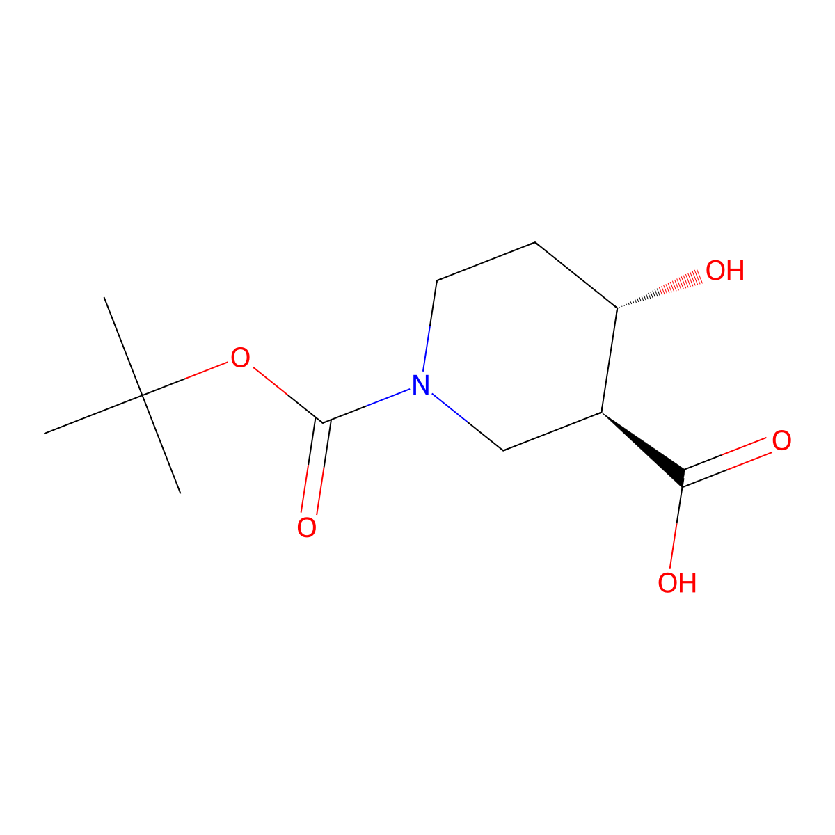 trans-1-Tert-butoxycarbonyl-4-hydroxy-piperidine-3-carboxylic acid molecular structure, CAS 1903832-70-1