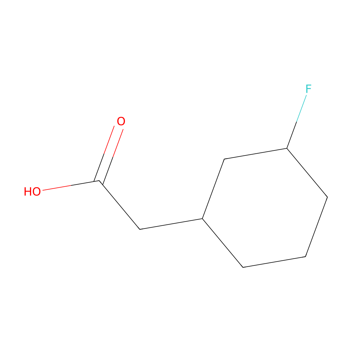 2-[(1S,3R)-3-Fluorocyclohexyl]acetic acid molecular structure, CAS 1903832-83-6