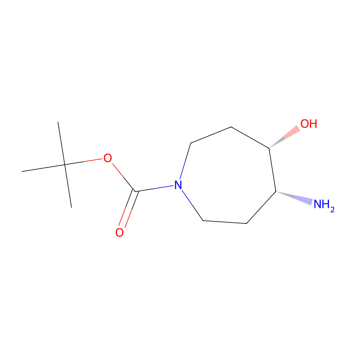 cis-4-Amino-5-hydroxy-azepane-1-carboxylic acid tert-butyl ester molecular structure, CAS 1903833-82-8