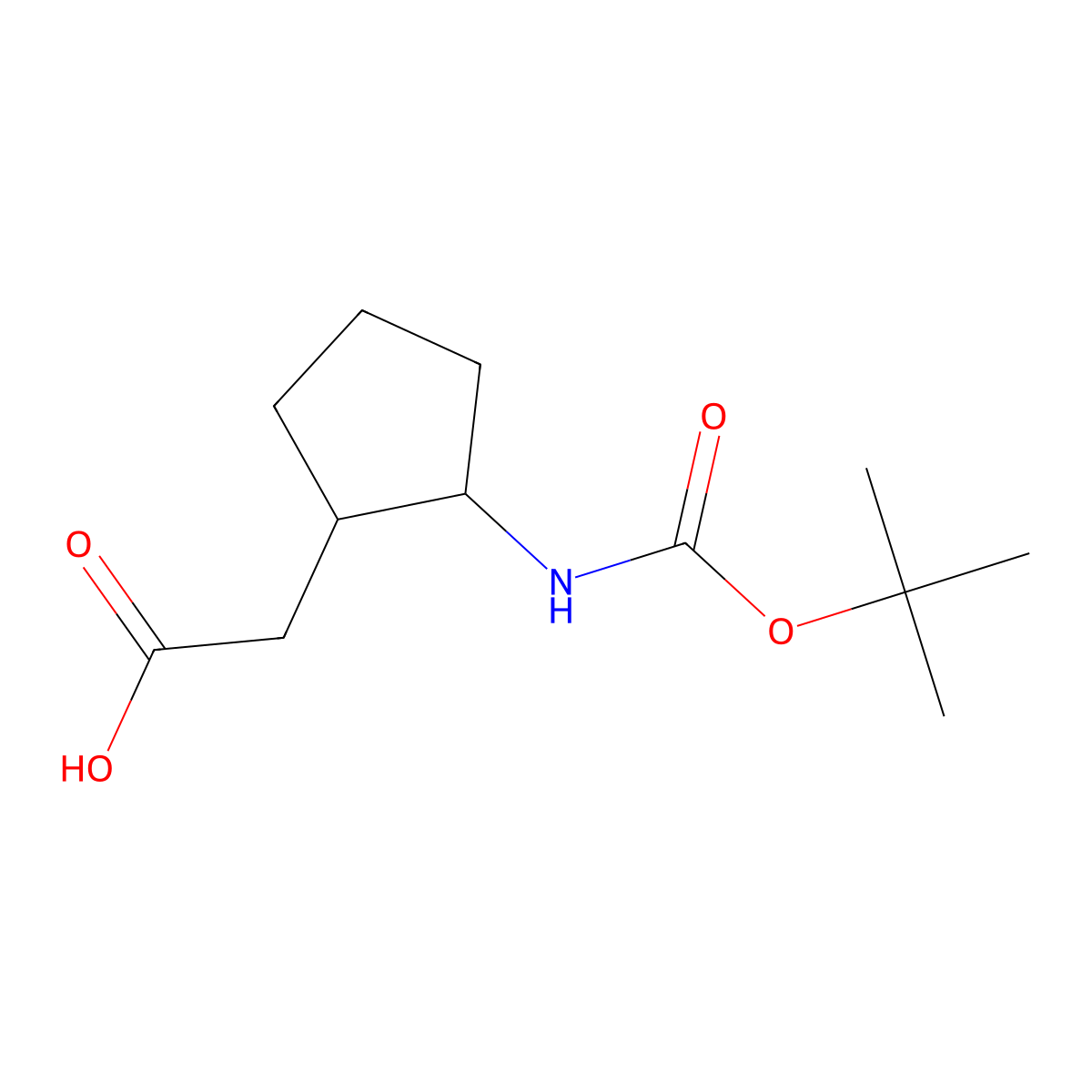 rac-2-[(1R,2R)-2-{[(tert-butoxy)carbonyl]amino}cyclopentyl]acetic acid molecular structure, CAS 1903834-09-2