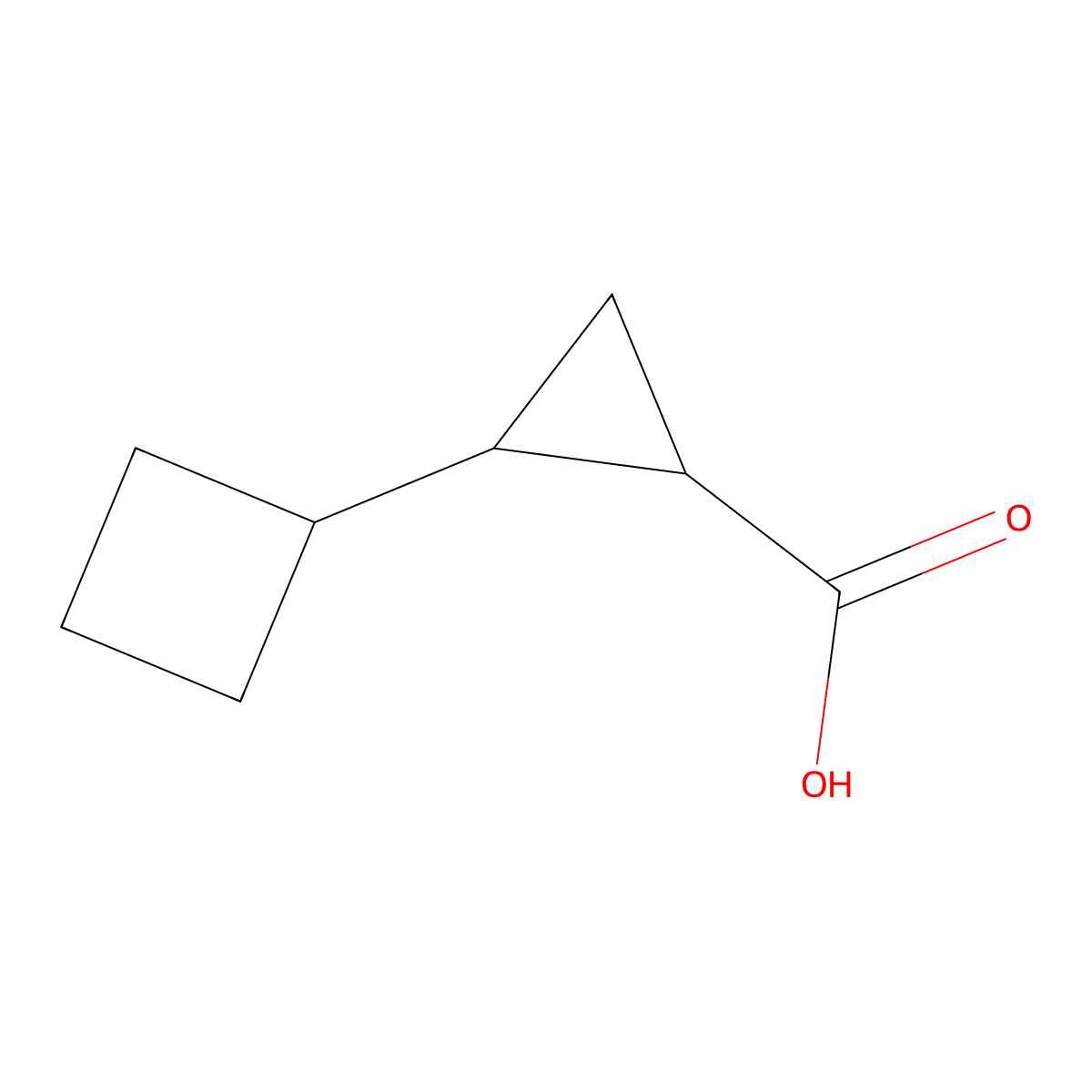rac-(1R,2S)-2-cyclobutylcyclopropane-1-carboxylic acid molecular structure, CAS 1903835-66-4
