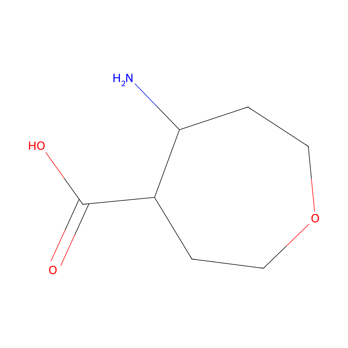 rac-(4R,5R)-5-aminooxepane-4-carboxylic acid molecular structure, CAS 1903836-76-9