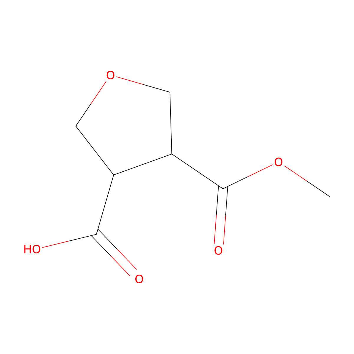 rac-(3R,4R)-4-(methoxycarbonyl)oxolane-3-carboxylic acid molecular structure, CAS 1903838-63-0
