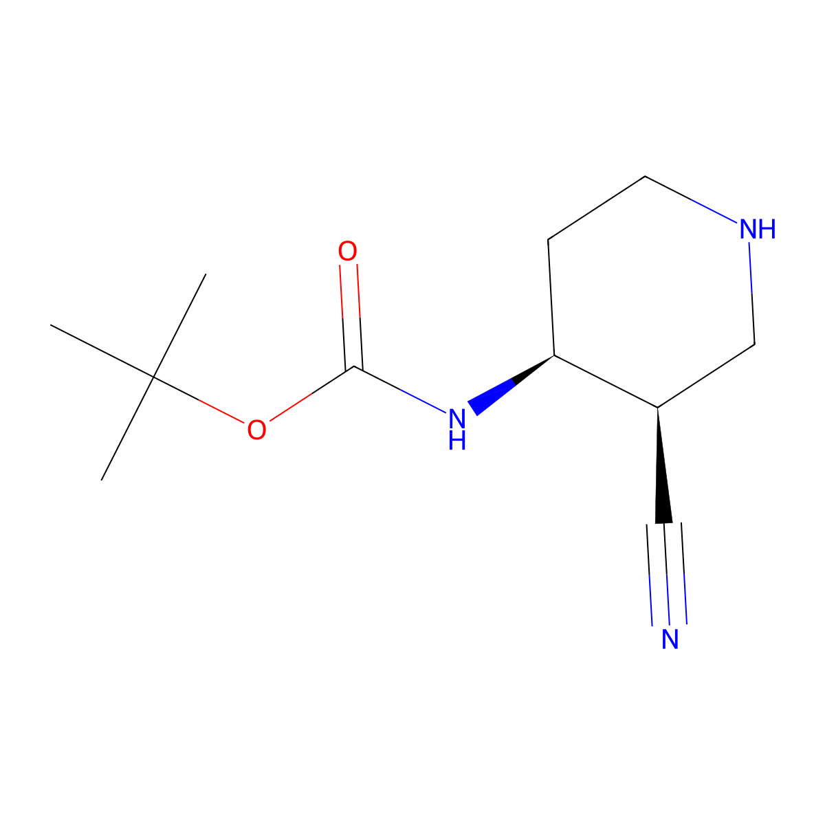 Tert-butyl (cis-3-cyanopiperidin-4-YL)carbamate molecular structure, CAS 1903839-21-3
