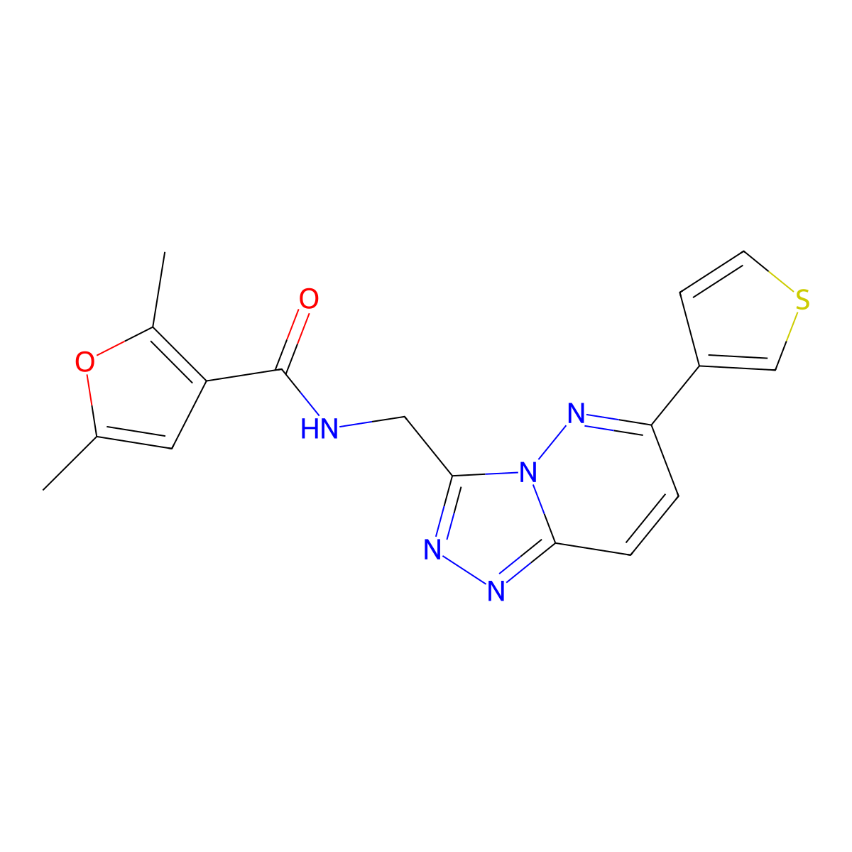 2,5-dimethyl-N-{[6-(thiophen-3-yl)-[1,2,4]triazolo[4,3-b]pyridazin-3-yl]methyl}furan-3-carboxamide molecular structure, CAS 1903842-98-7