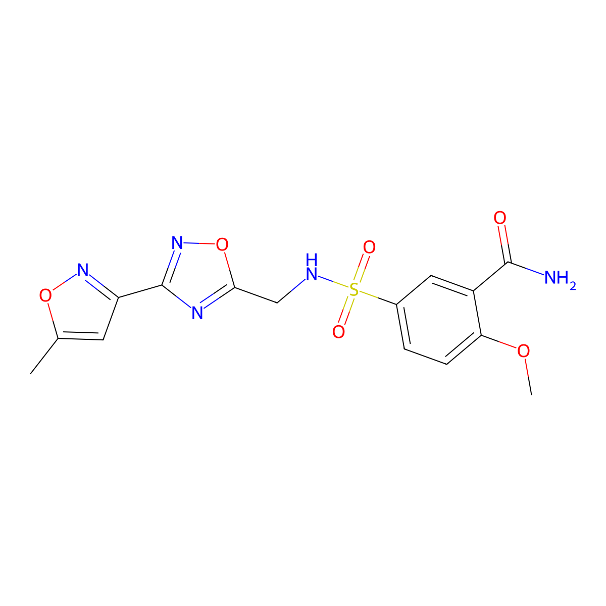 2-methoxy-5-(N-((3-(5-methylisoxazol-3-yl)-1,2,4-oxadiazol-5-yl)methyl)sulfamoyl)benzamide molecular structure, CAS 1903848-42-9