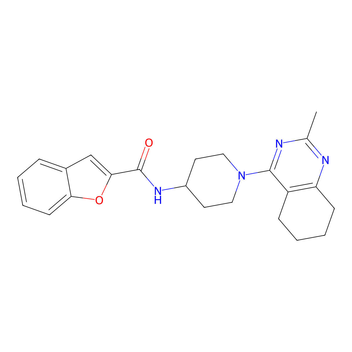 N-(1-(2-methyl-5,6,7,8-tetrahydroquinazolin-4-yl)piperidin-4-yl)benzofuran-2-carboxamide molecular structure, CAS 1903849-82-0