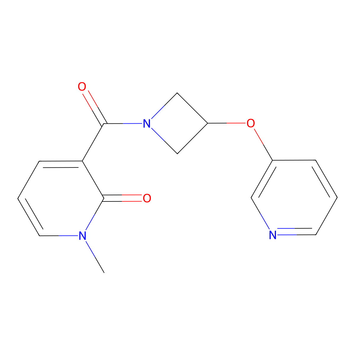 1-methyl-3-(3-(pyridin-3-yloxy)azetidine-1-carbonyl)pyridin-2(1H)-one molecular structure, CAS 1903854-54-5