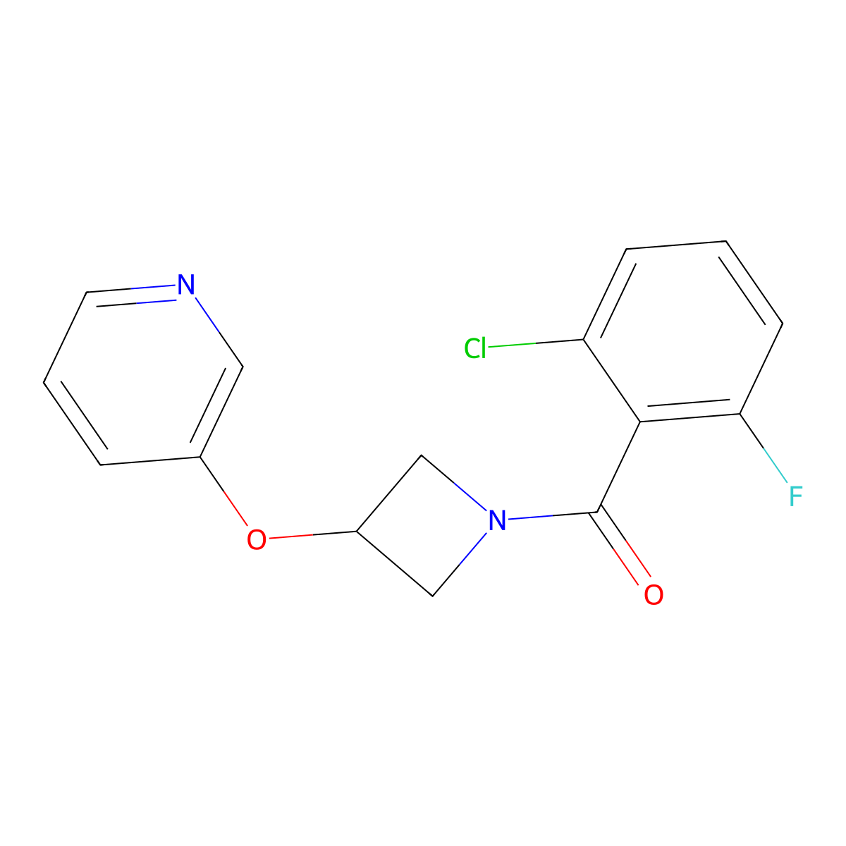 (2-Chloro-6-fluorophenyl)(3-(pyridin-3-yloxy)azetidin-1-yl)methanone molecular structure, CAS 1903854-64-7