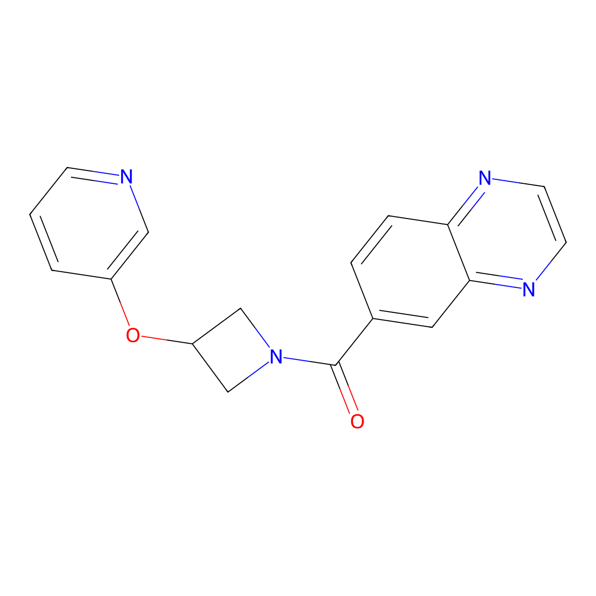 (3-(Pyridin-3-yloxy)azetidin-1-yl)(quinoxalin-6-yl)methanone molecular structure, CAS 1903855-40-2