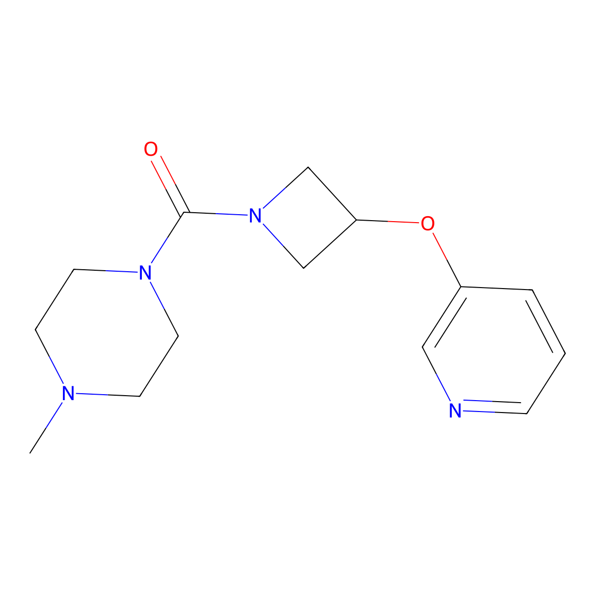 (4-Methylpiperazin-1-yl)(3-(pyridin-3-yloxy)azetidin-1-yl)methanone molecular structure, CAS 1903856-03-0