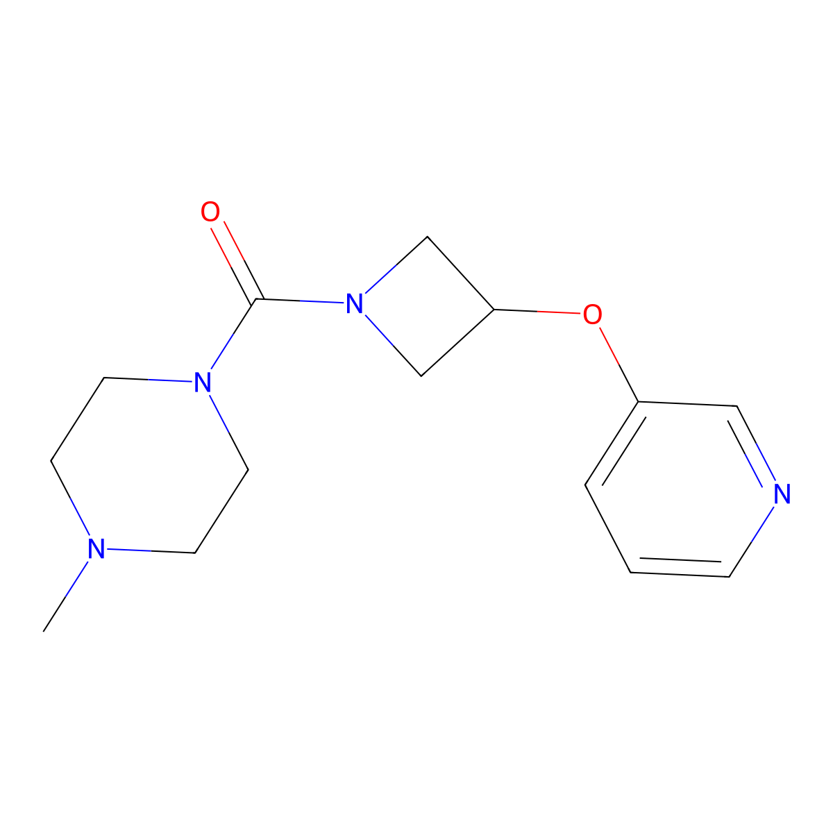 (4-Methylpiperazin-1-yl)(3-(pyridin-3-yloxy)azetidin-1-yl)methanone molecular structure, CAS 1903856-03-0
