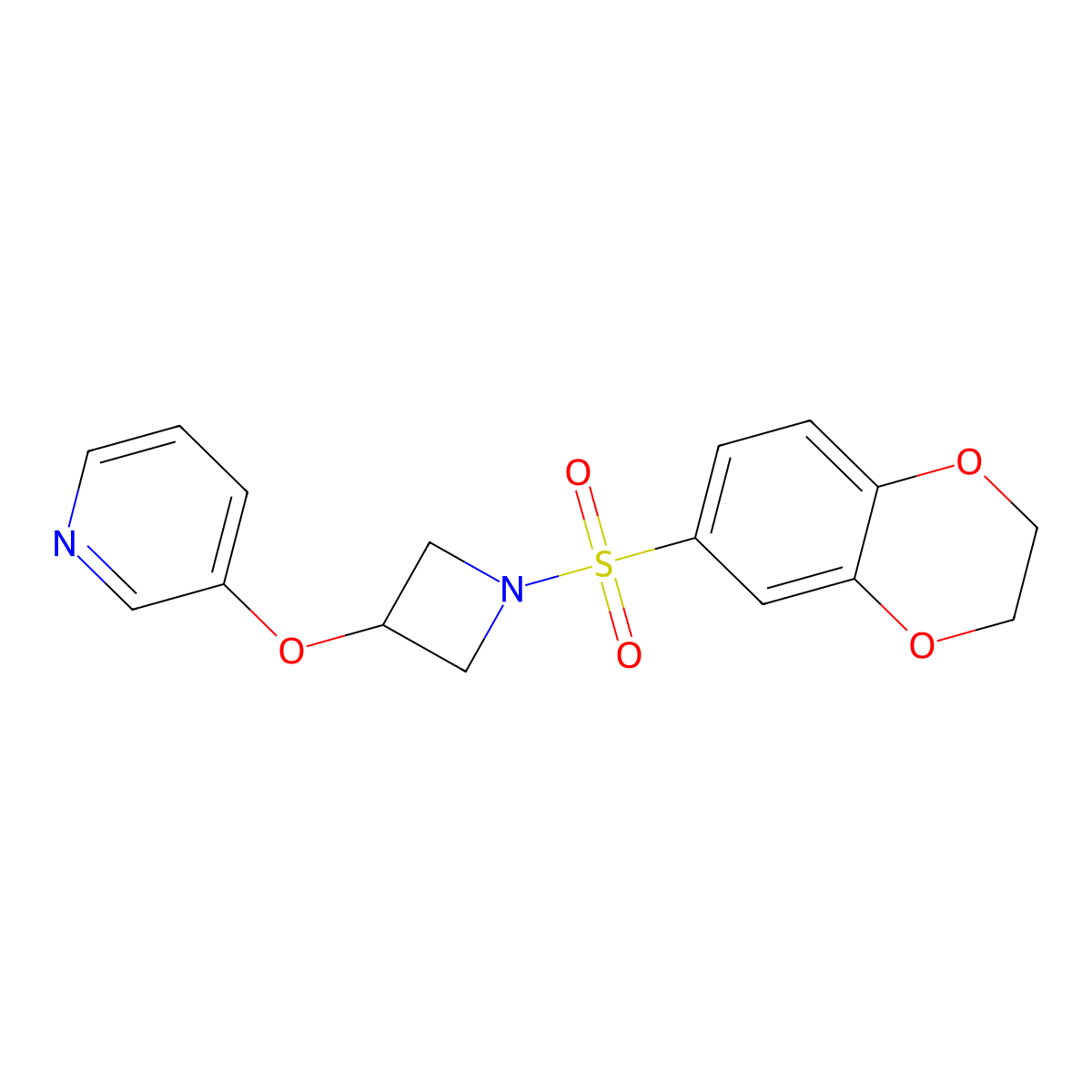 3-((1-((2,3-Dihydrobenzo[b][1,4]dioxin-6-yl)sulfonyl)azetidin-3-yl)oxy)pyridine molecular structure, CAS 1903856-13-2
