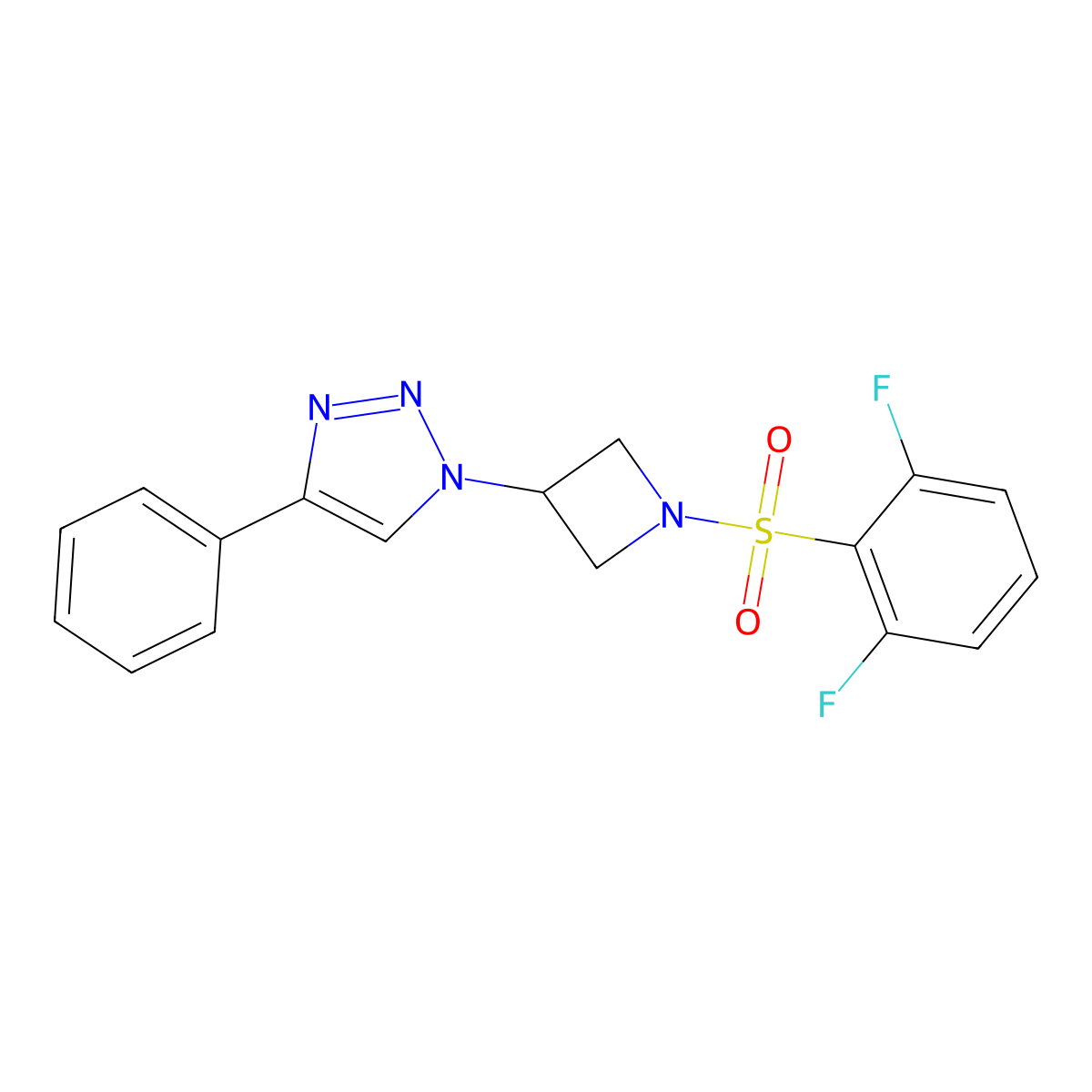 1-(1-((2,6-difluorophenyl)sulfonyl)azetidin-3-yl)-4-phenyl-1H-1,2,3-triazole molecular structure, CAS 1903865-21-3