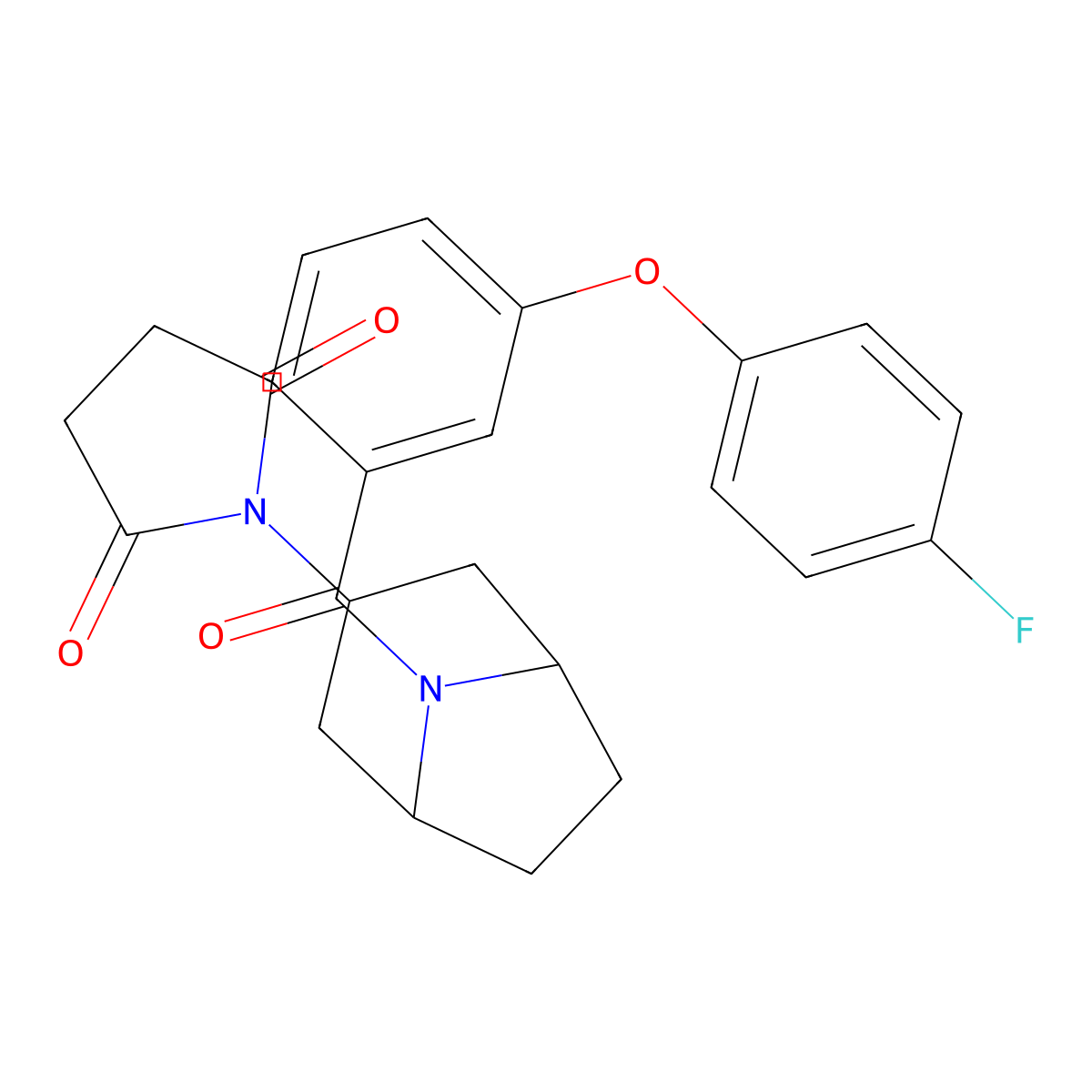 1-{8-[3-(4-Fluorophenoxy)benzoyl]-8-azabicyclo[3.2.1]octan-3-yl}pyrrolidine-2,5-dione molecular structure, CAS 1903866-34-1