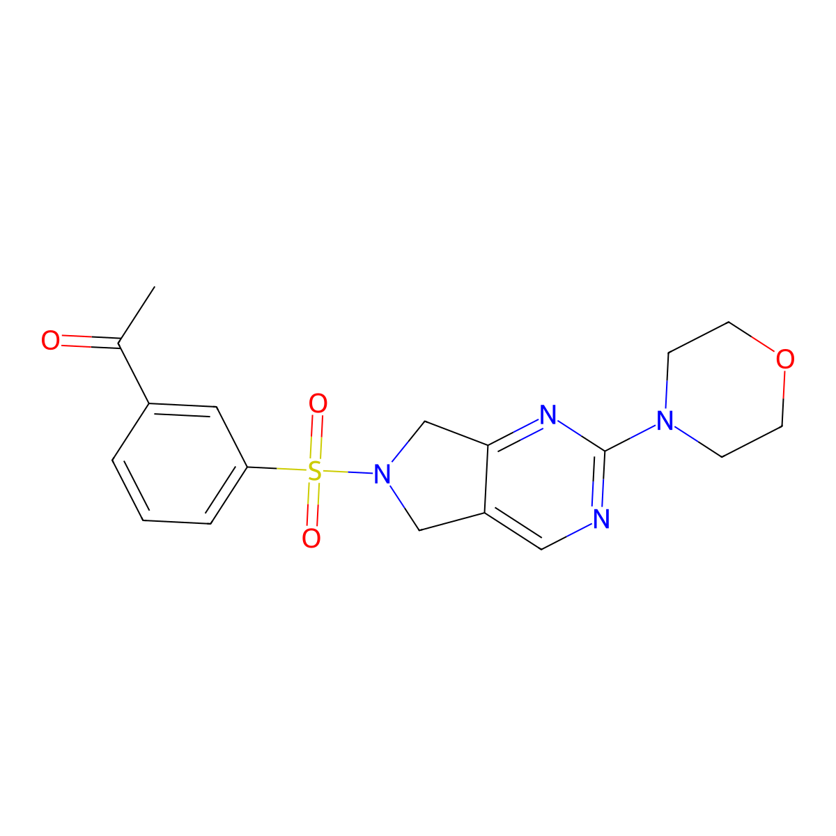 1-(3-{[2-(morpholin-4-yl)-5H,6H,7H-pyrrolo[3,4-d]pyrimidin-6-yl]sulfonyl}phenyl)ethan-1-one molecular structure, CAS 1903866-46-5
