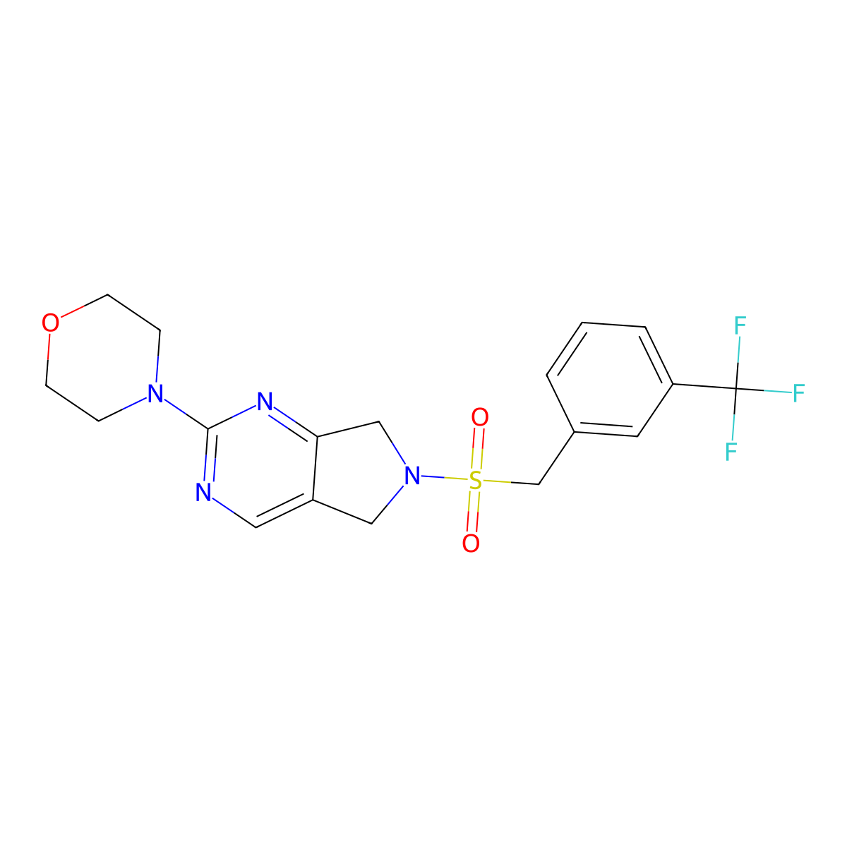 4-(6-{[3-(trifluoromethyl)phenyl]methanesulfonyl}-5H,6H,7H-pyrrolo[3,4-d]pyrimidin-2-yl)morpholine molecular structure, CAS 1903866-65-8