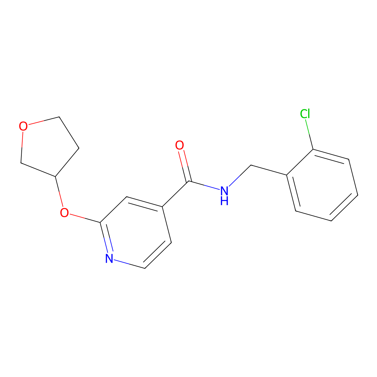 N-(2-chlorobenzyl)-2-((tetrahydrofuran-3-yl)oxy)isonicotinamide molecular structure, CAS 1903867-11-7
