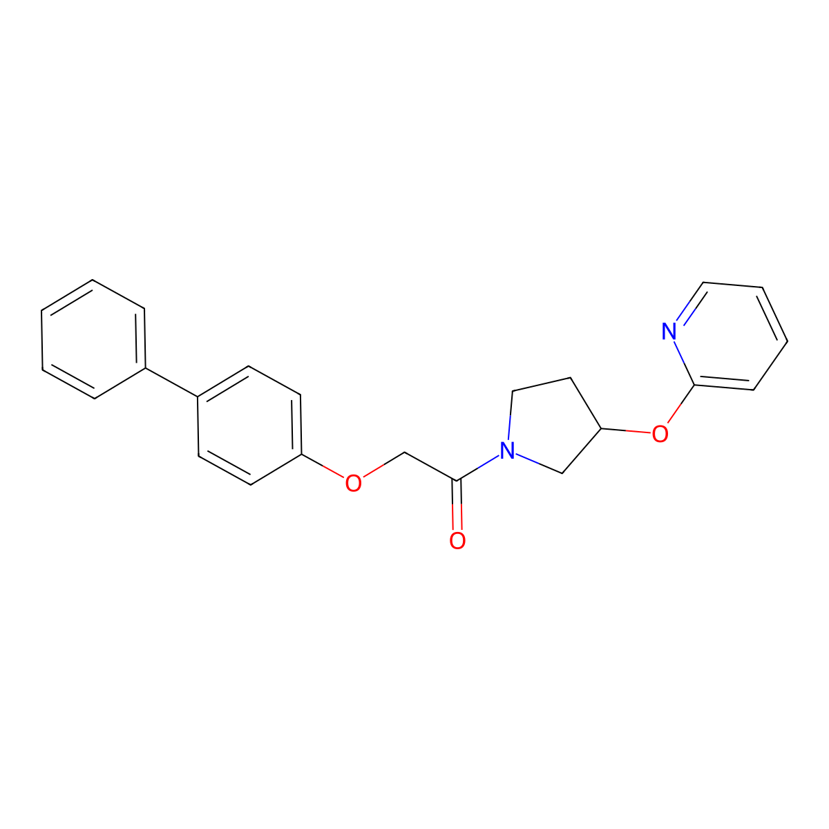 2-([1,1'-Biphenyl]-4-yloxy)-1-(3-(pyridin-2-yloxy)pyrrolidin-1-yl)ethanone molecular structure, CAS 1903870-05-2