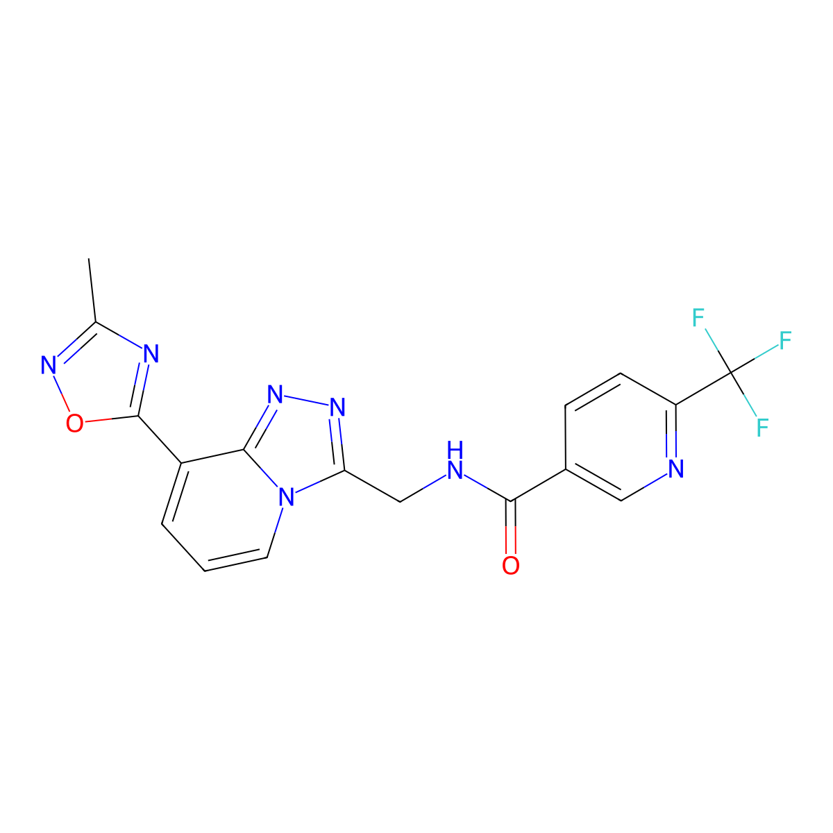 N-((8-(3-methyl-1,2,4-oxadiazol-5-yl)-[1,2,4]triazolo[4,3-a]pyridin-3-yl)methyl)-6-(trifluoromethyl)nicotinamide molecular structure, CAS 1903874-88-3