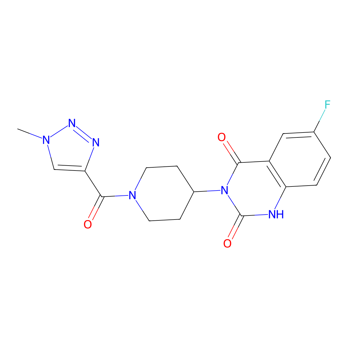 6-fluoro-3-(1-(1-methyl-1H-1,2,3-triazole-4-carbonyl)piperidin-4-yl)quinazoline-2,4(1H,3H)-dione molecular structure, CAS 1903875-02-4