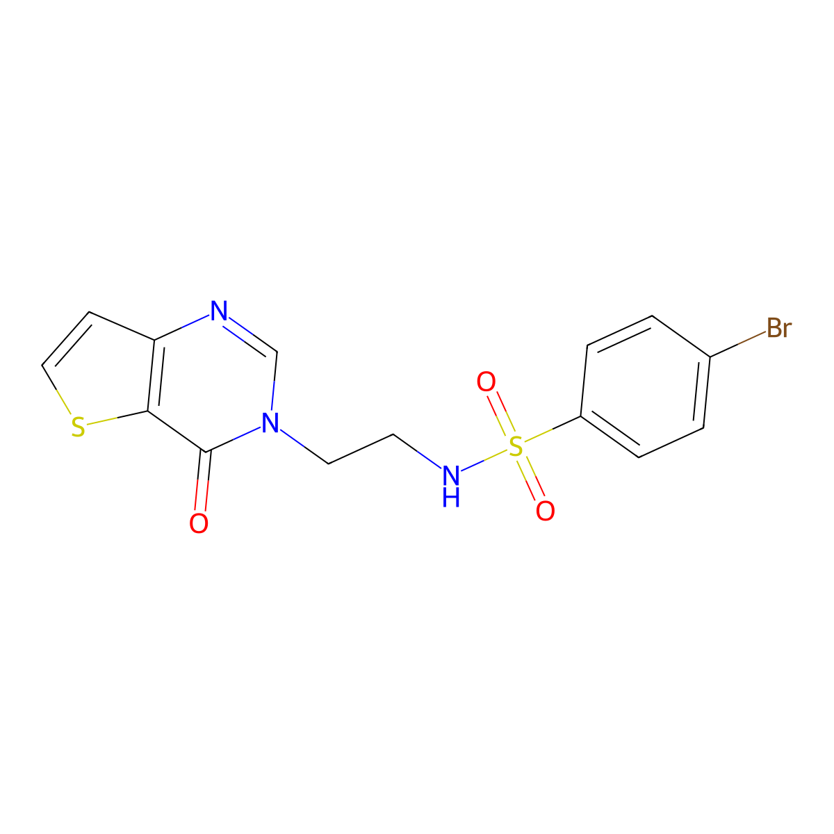 4-bromo-N-(2-(4-oxothieno[3,2-d]pyrimidin-3(4H)-yl)ethyl)benzenesulfonamide molecular structure, CAS 1903877-06-4